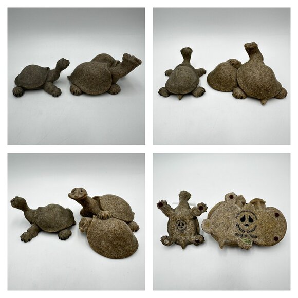 12 pc Vintage Quarry Critters Turtle / Tortoise Figures by Second Nature Design - Picture 6 of 12